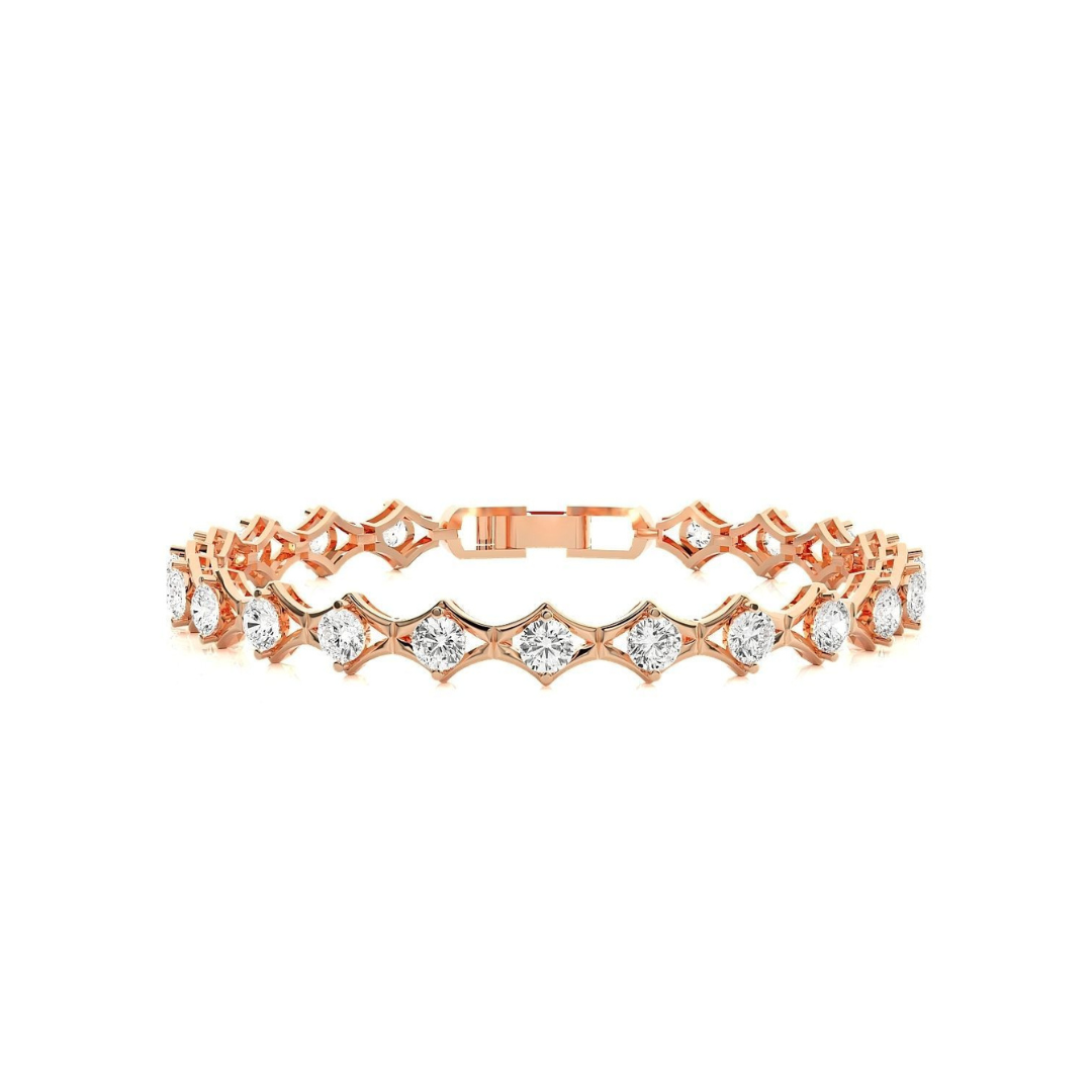 Diamond bracelet with geometric design.