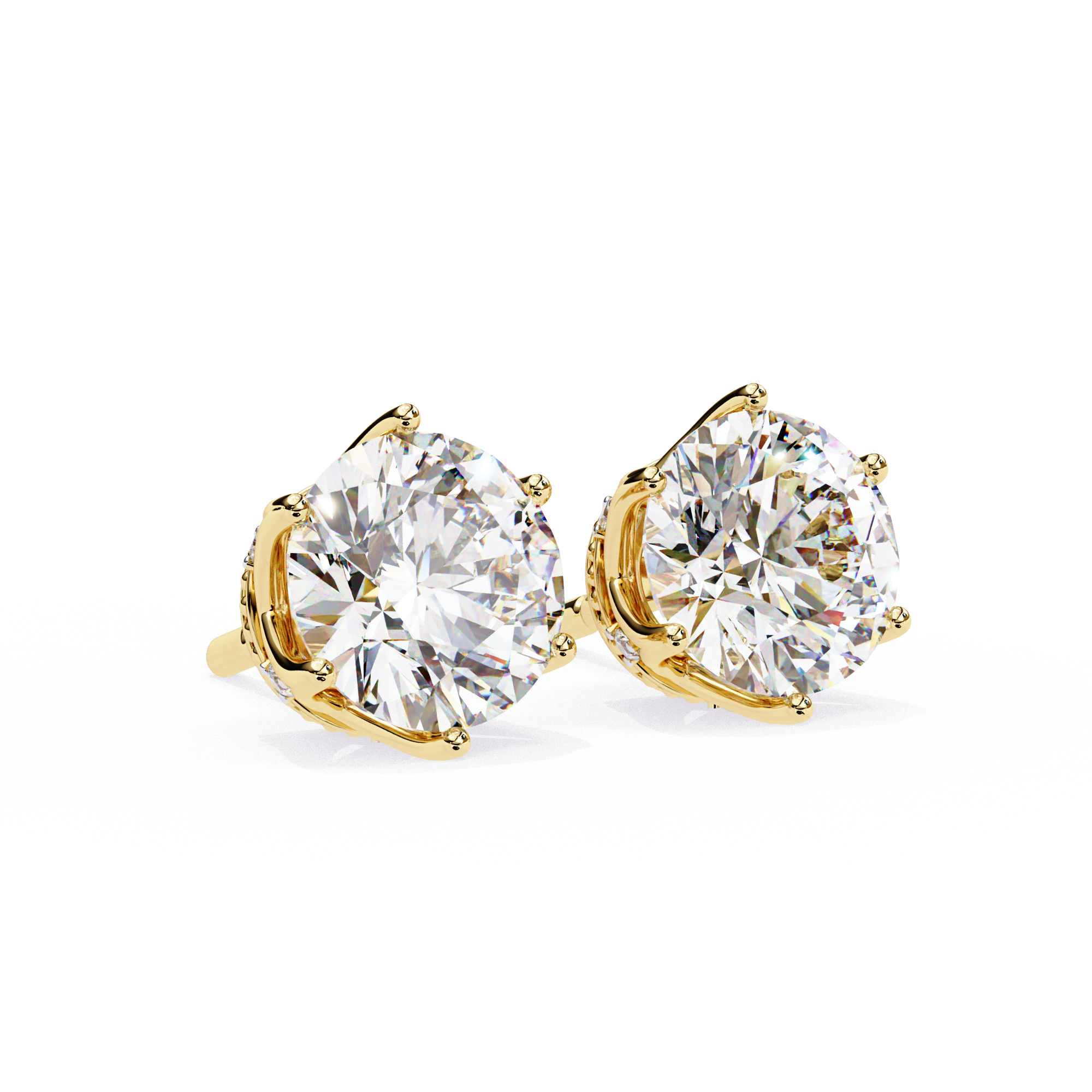 Zoey Diamond Earring with a round-cut diamond set in a six-prong gold setting.