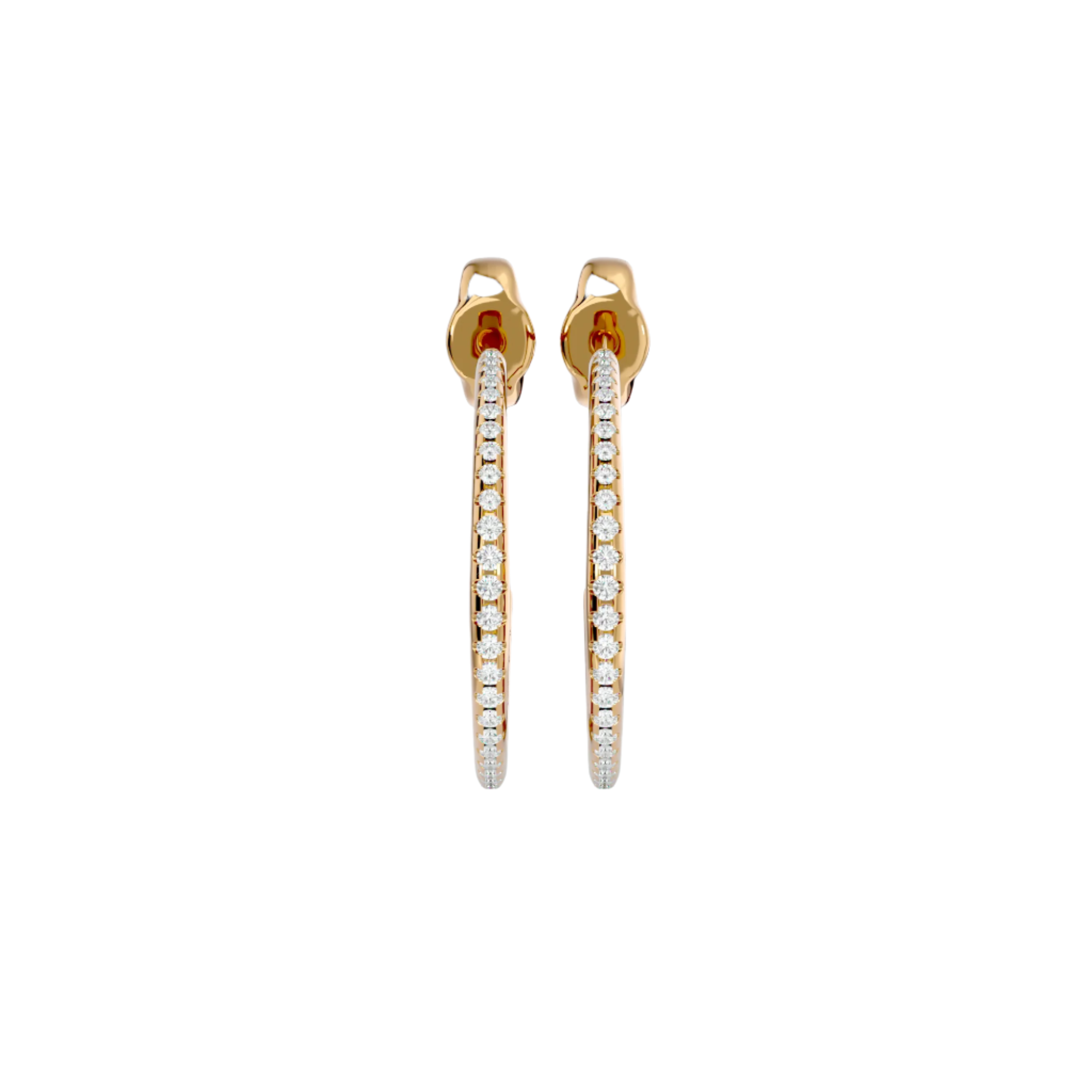 Maria Diamond Earring featuring a gold hoop design with a row of sparkling diamonds for refined elegance.
