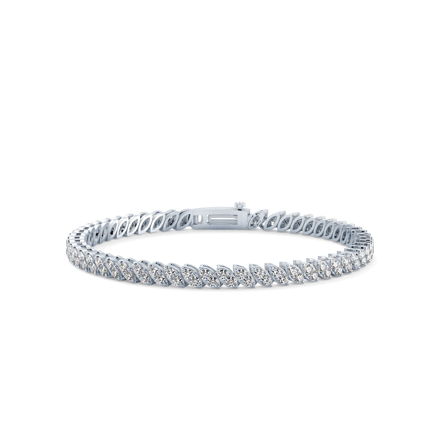 Marquise-cut Addison diamond tennis bracelet with a white gold band.