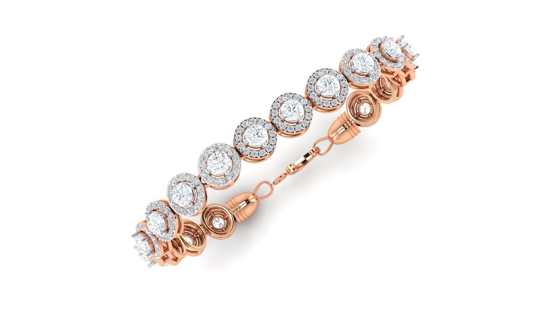 Lillian Diamond Tennis Bracelet with a floral-inspired design featuring clusters of diamonds.