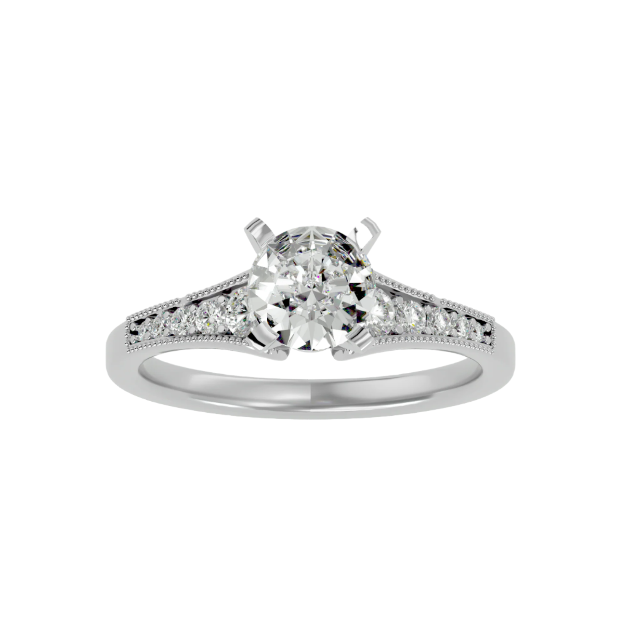 Kiara Diamond Solitaire Ring with a round-cut diamond and a delicate gold band.