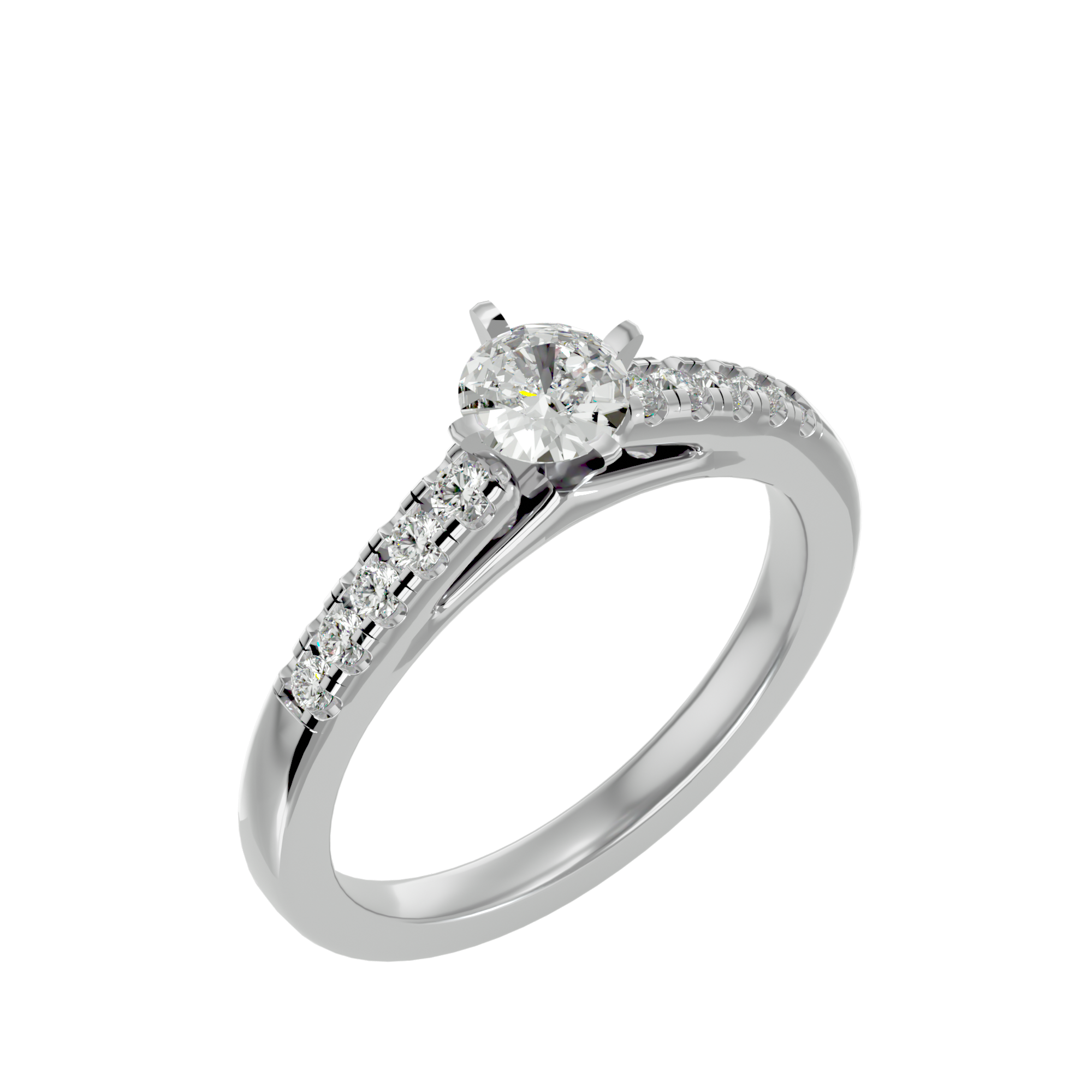 Caroline Diamond Solitaire Ring with a round-cut diamond and a delicate gold band.