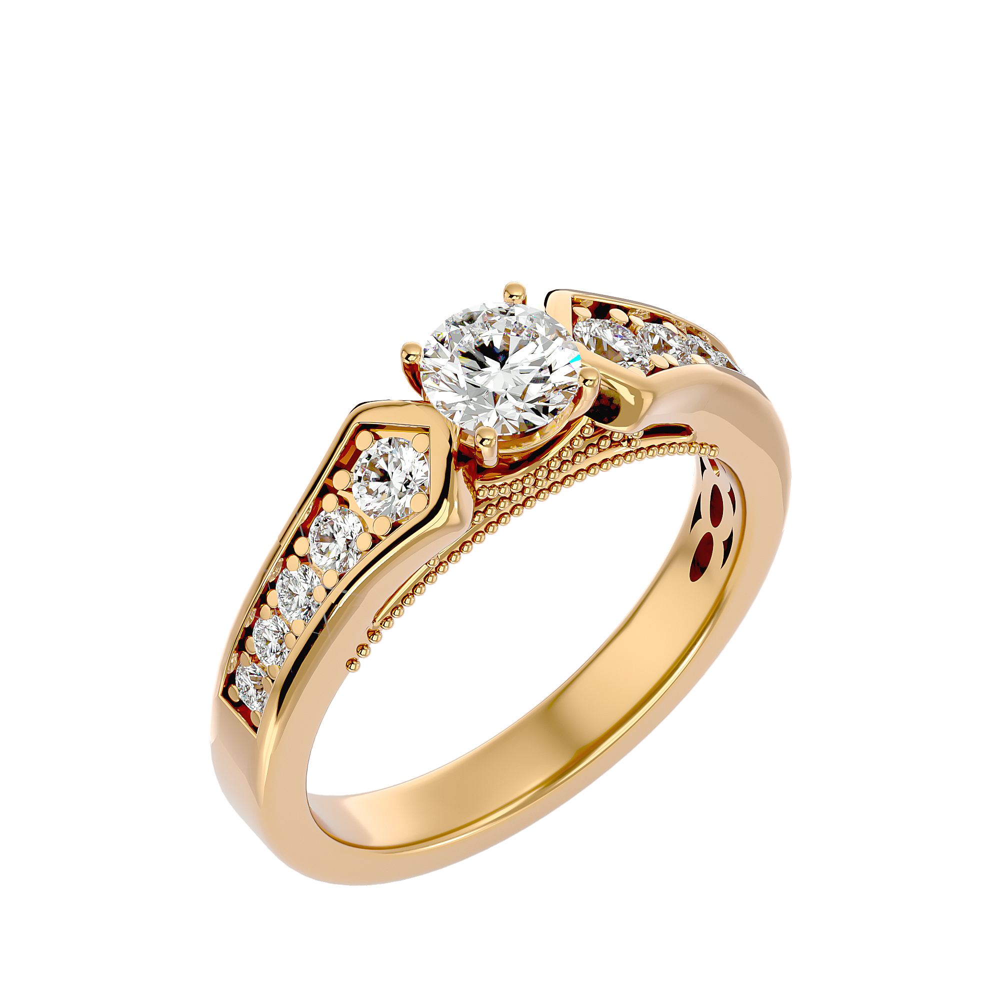 Alannah Diamond Solitaire Ring with a round-cut diamond and a delicate gold band.