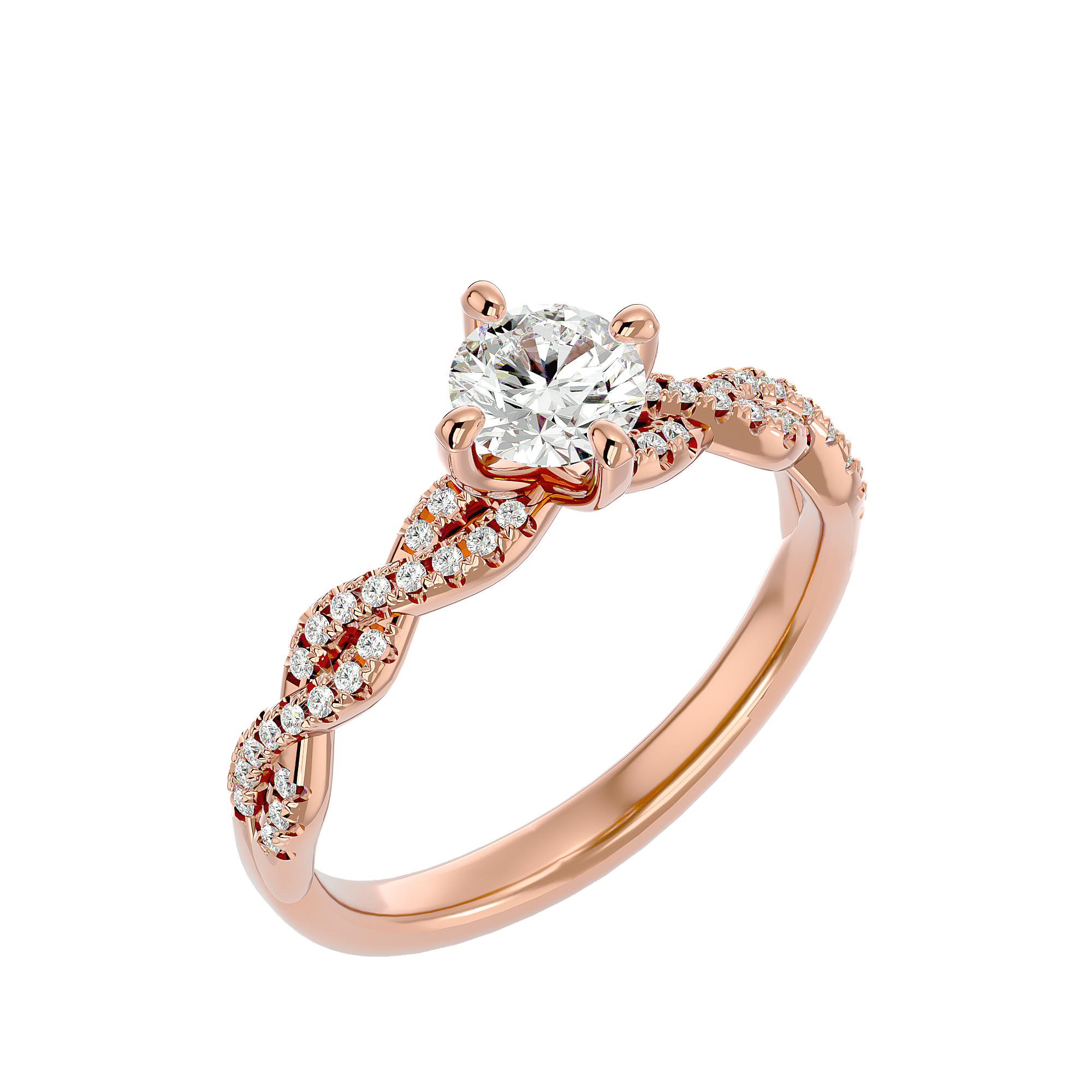 Allegra Diamond Solitaire Ring with a crown-inspired setting and diamond-accented band.