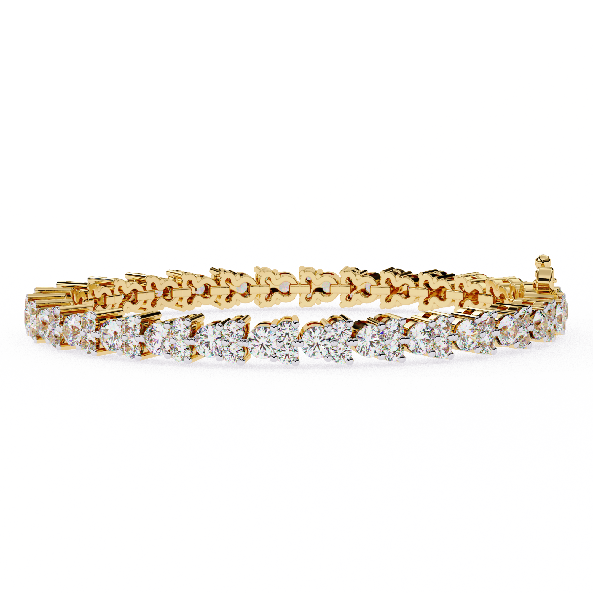 Amara Diamond Bracelet with round-cut diamonds set in a gold , ideal for special events or daily elegance.