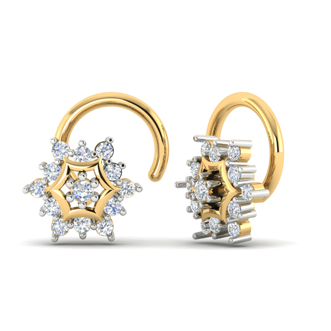 Genesis Diamond Nosepin with a star-shaped design featuring a cluster of diamonds.
