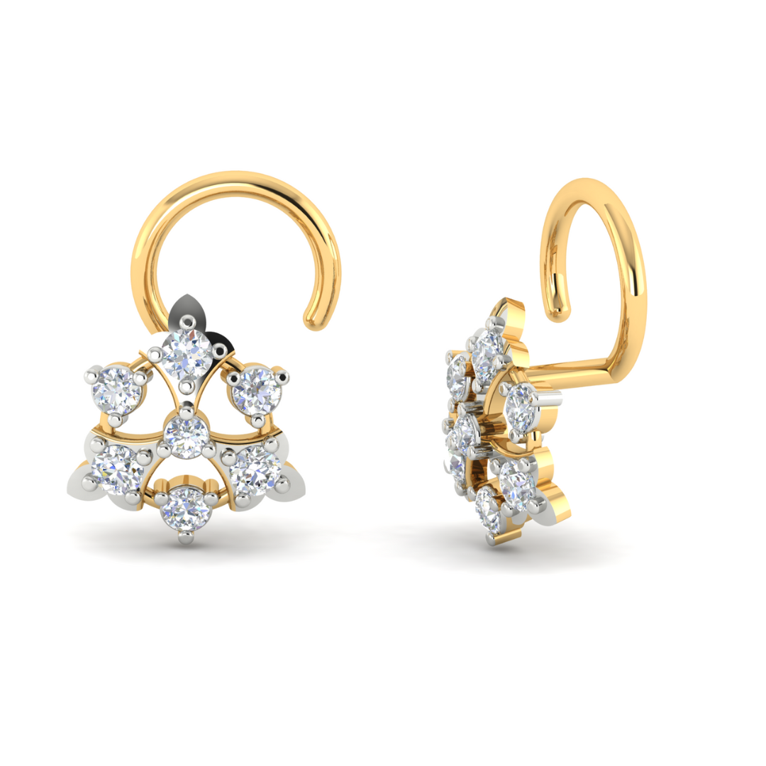Anna Diamond Nosepin with a floral-inspired cluster of seven diamonds.