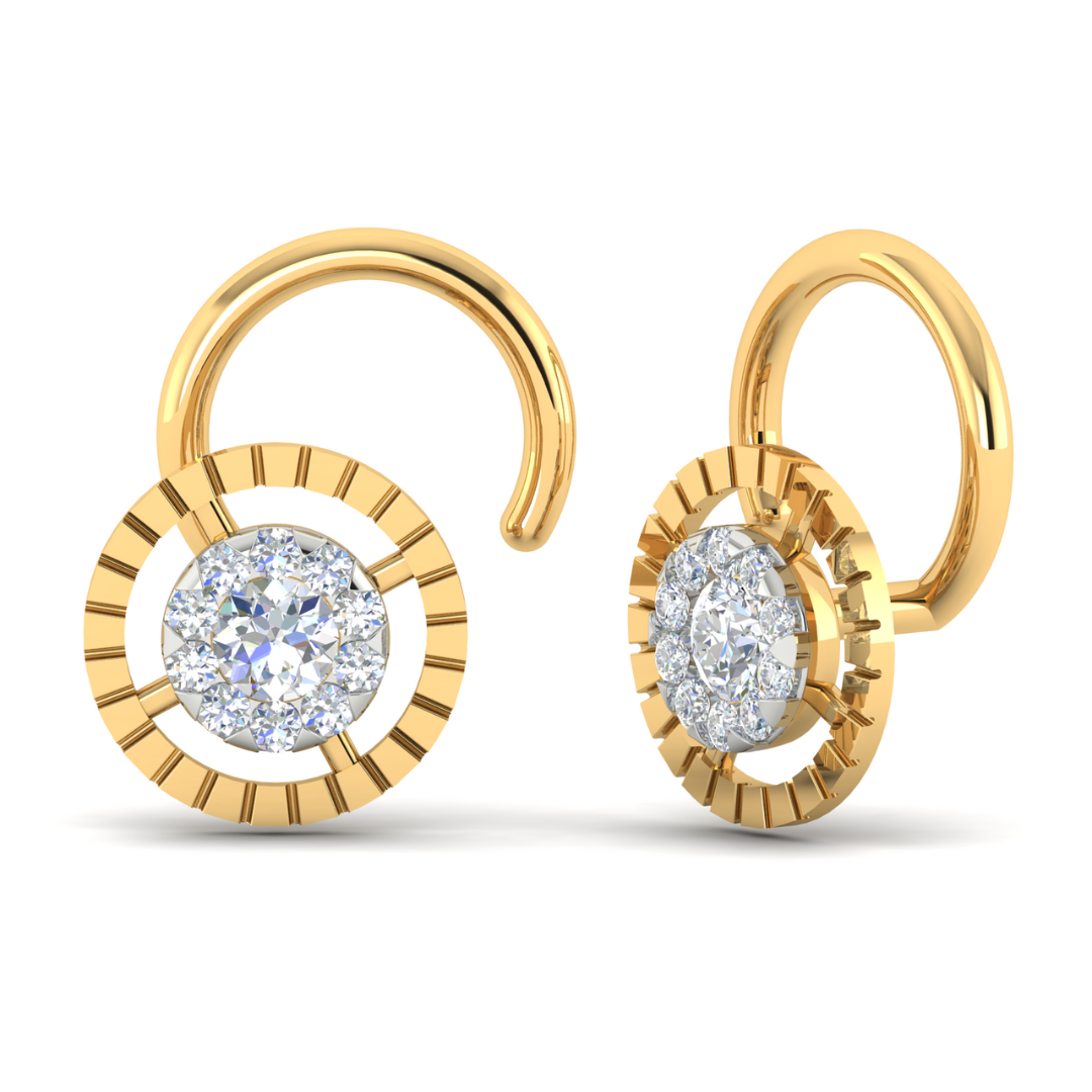 Lucy Diamond Nosepin with a halo of diamonds surrounding a central diamond.