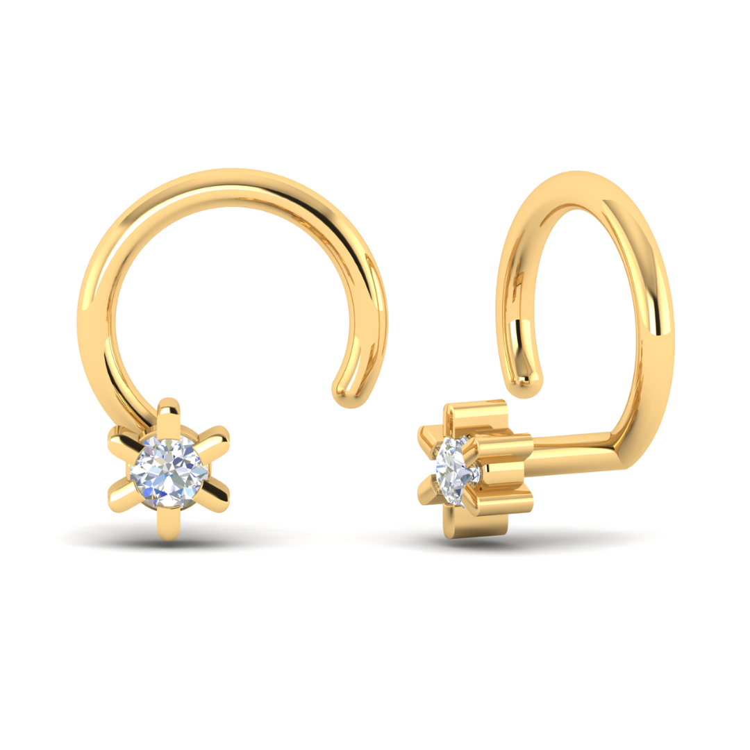 Hazel Diamond Nosepin with a star-shaped design featuring a cluster of diamonds.