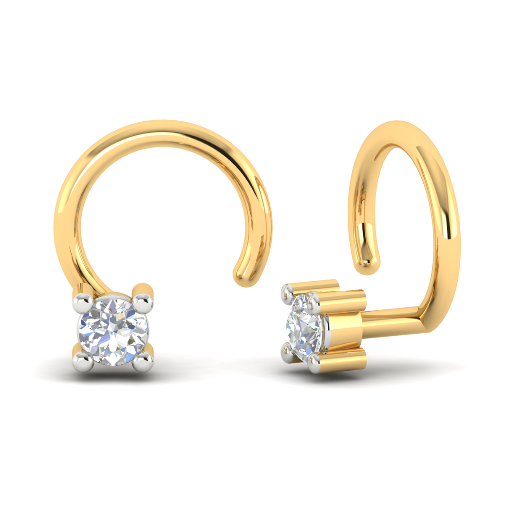 Zoe Diamond Nosepin with a single, brilliant-cut diamond.