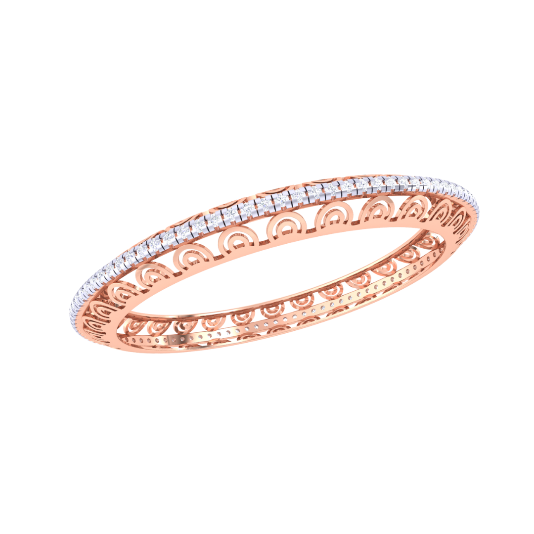 Emily Diamond Bangles: Gold bangles with diamonds set in a beautiful design.
