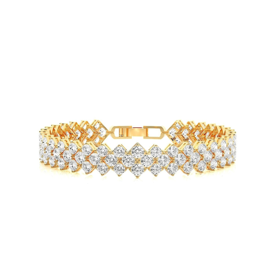Hannah Diamond Ladies Bracelet with round-cut diamonds in a gold band.