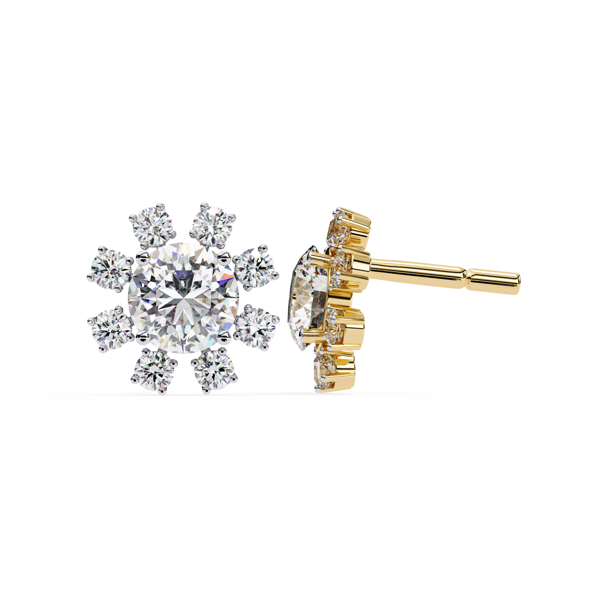 Zinnia  Diamond Earring