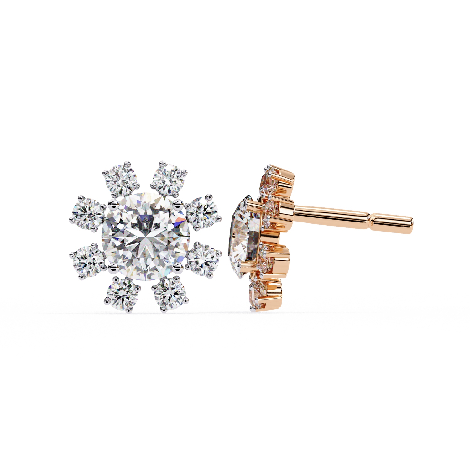 Zinnia  Diamond Earring