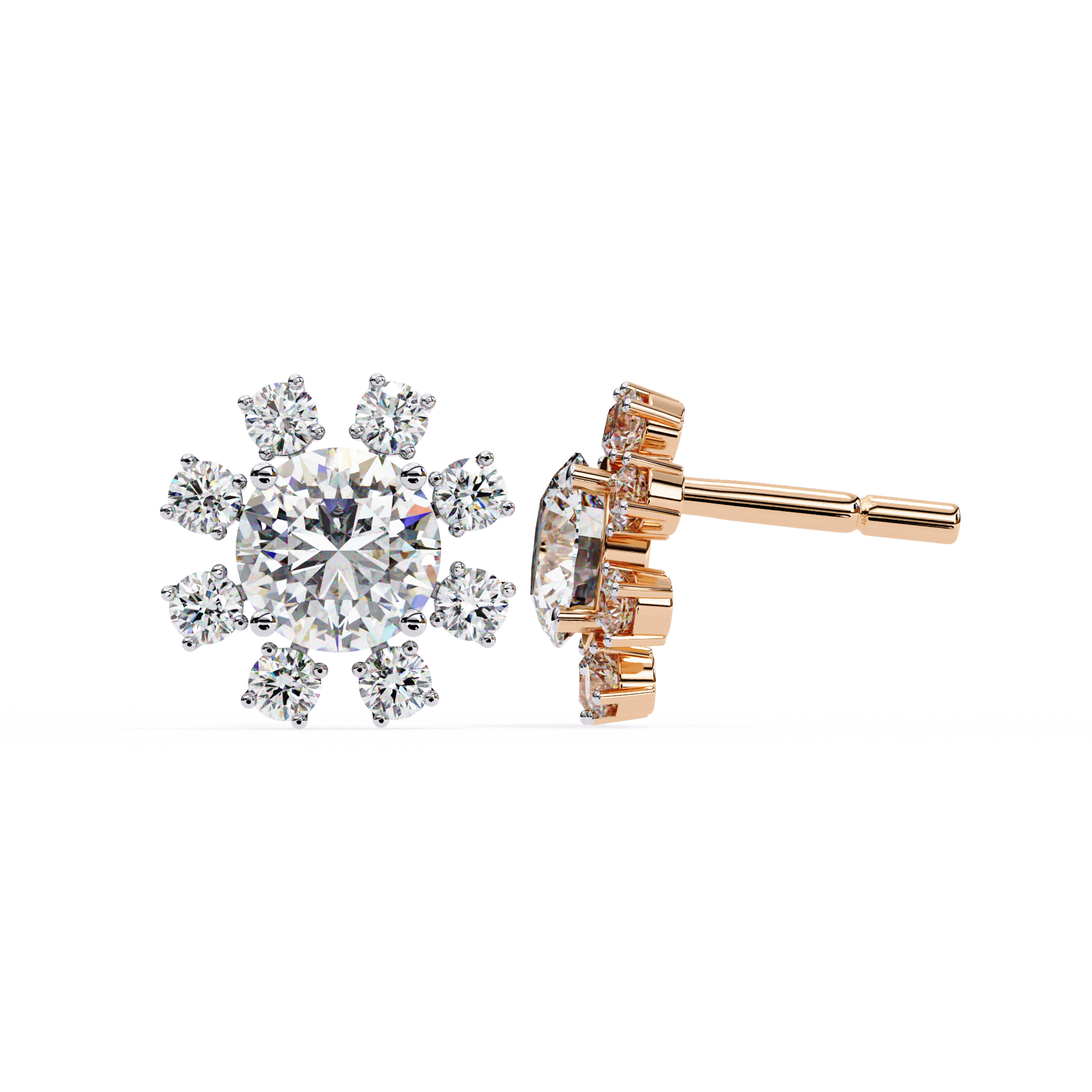 Zinnia  Diamond Earring