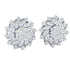 Elegant gold and natural diamond floral earrings with a radiant central cluster and petal-like diamond arrangements.