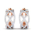 A pair of Perla Diamond Earrings featuring an intricate crisscross design, crafted in gold and adorned with shimmering diamonds for a luxurious touch