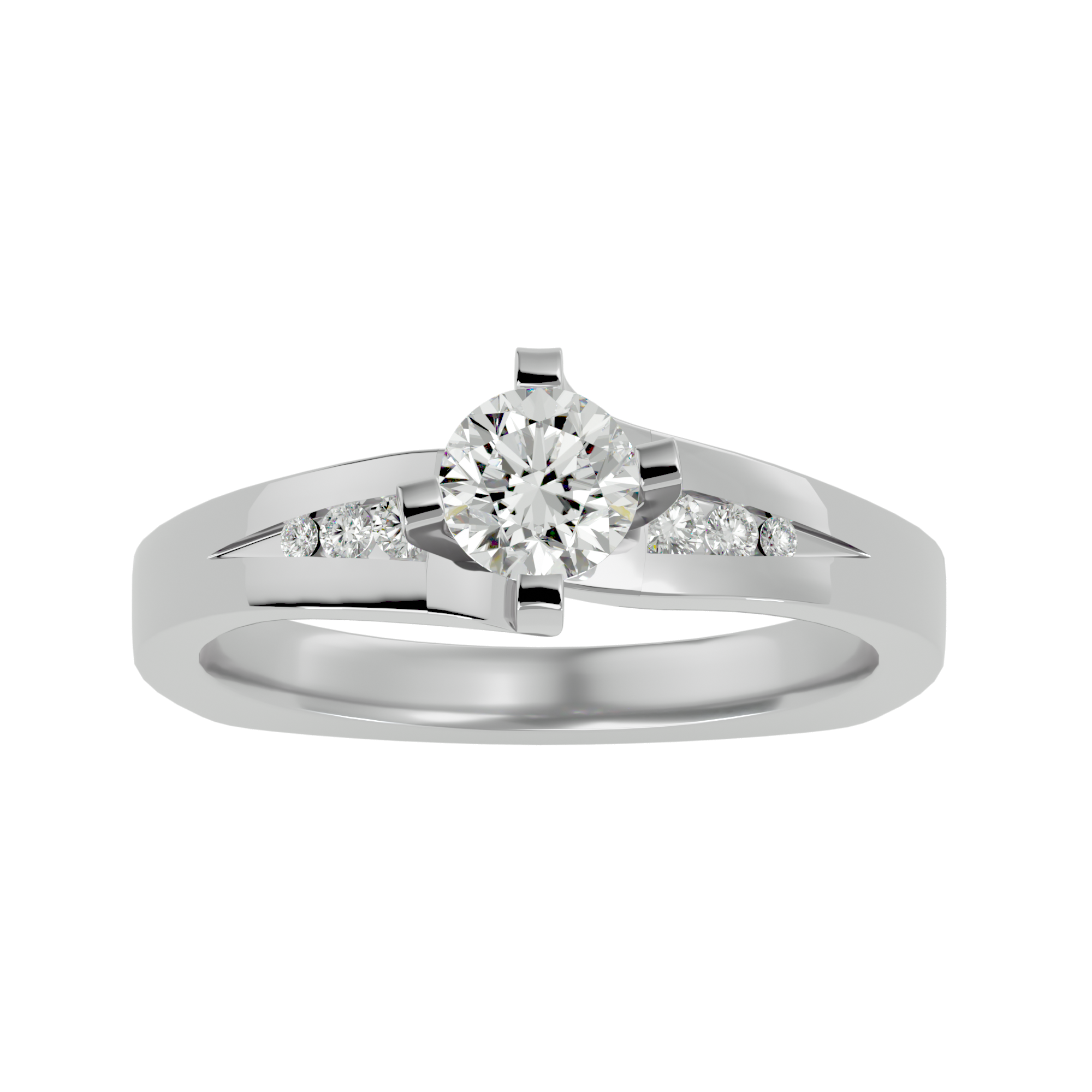 Alpha Diamond Solitaire Ladies Ring