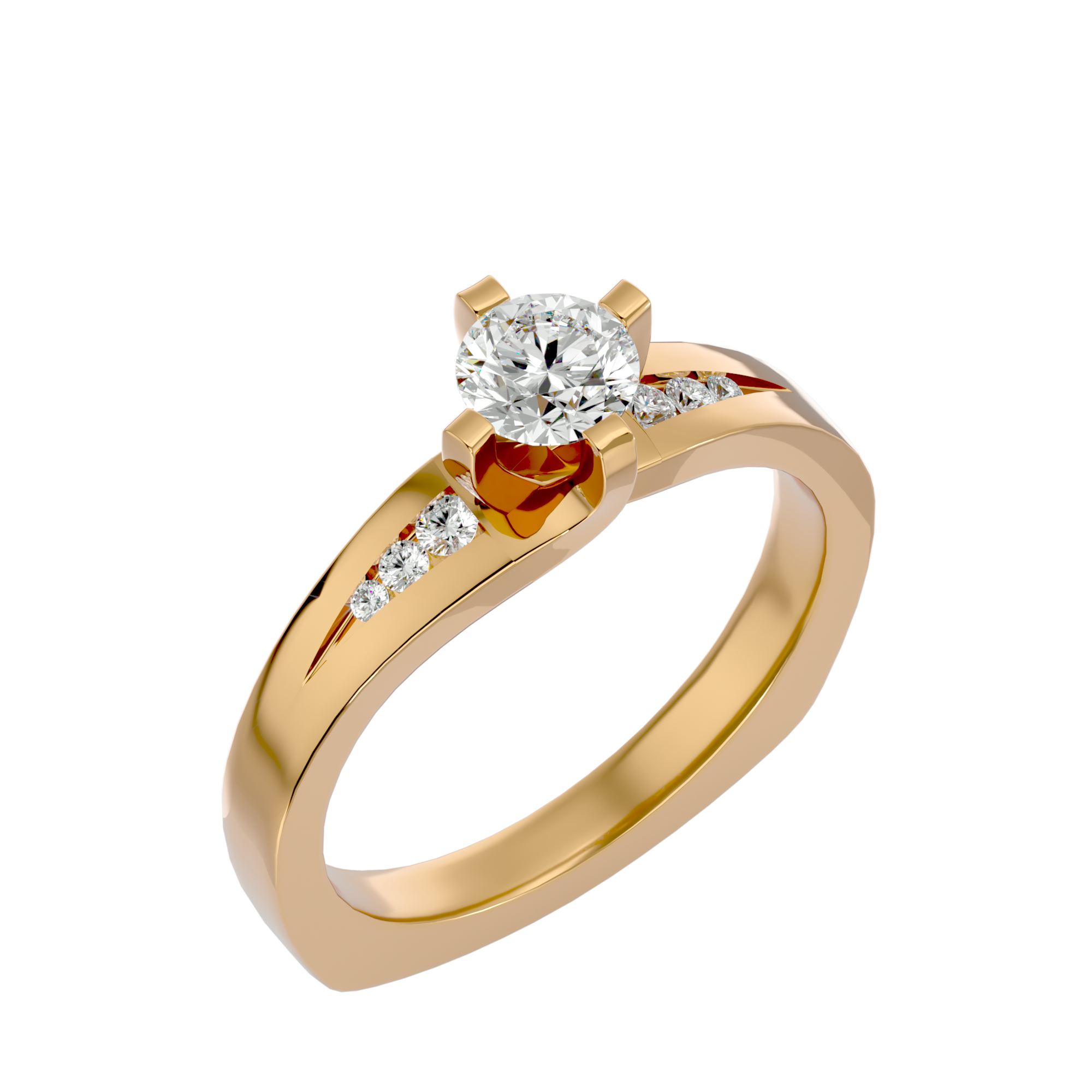 Alpha Diamond Solitaire Ladies Ring