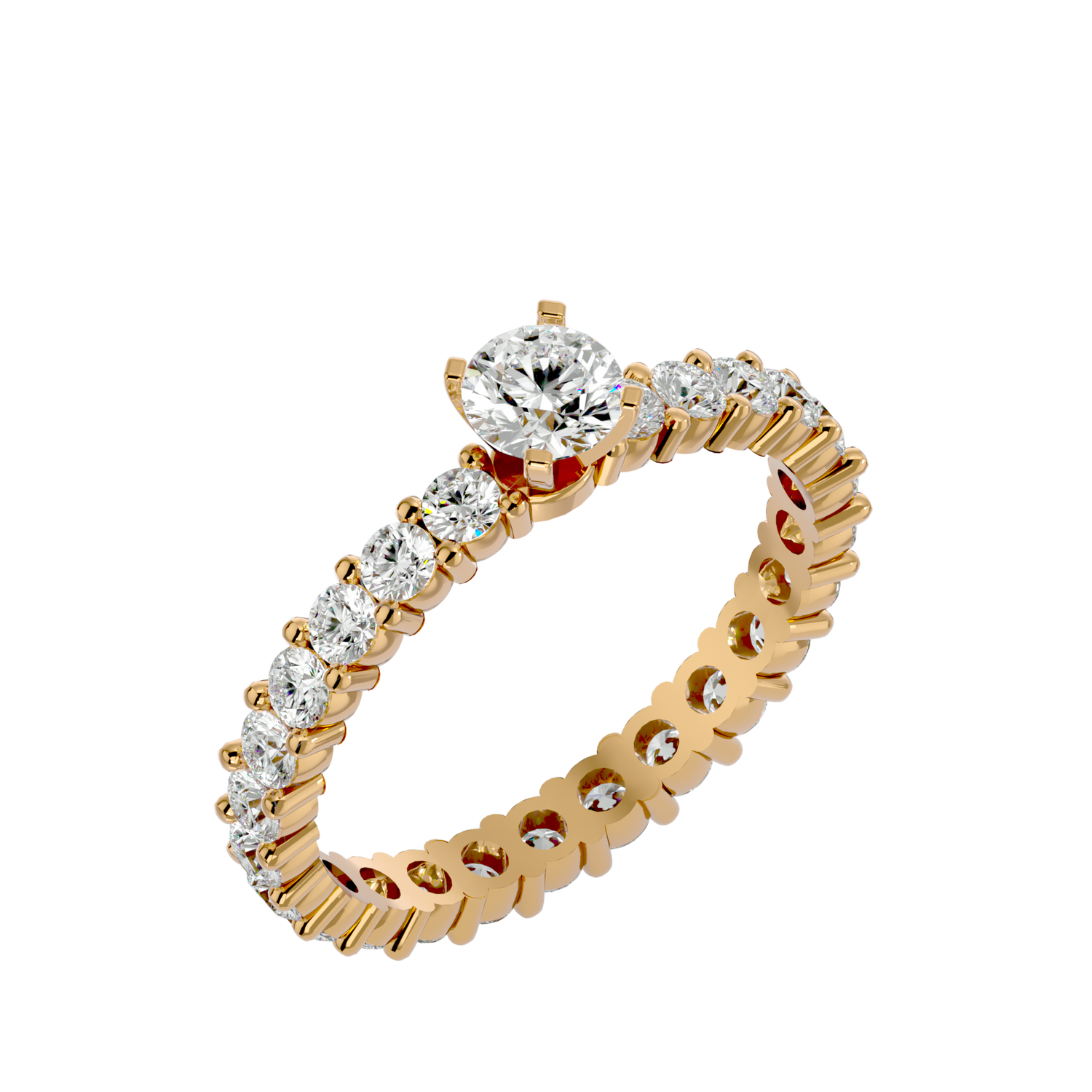 Omega Diamond Solitaire Ladies Ring