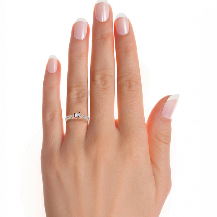 Roxanne  Diamond Solitaire Ladies Ring