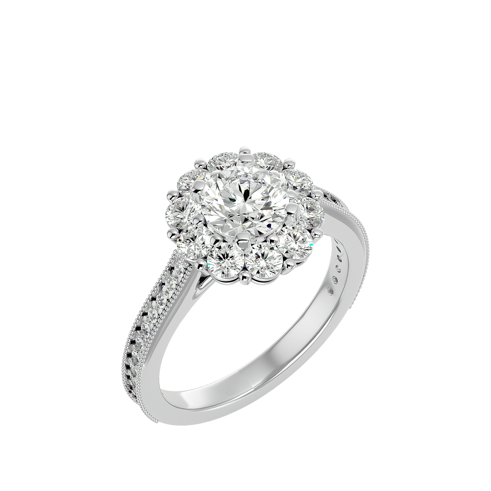 Gwendolyn Diamond Halo Ring