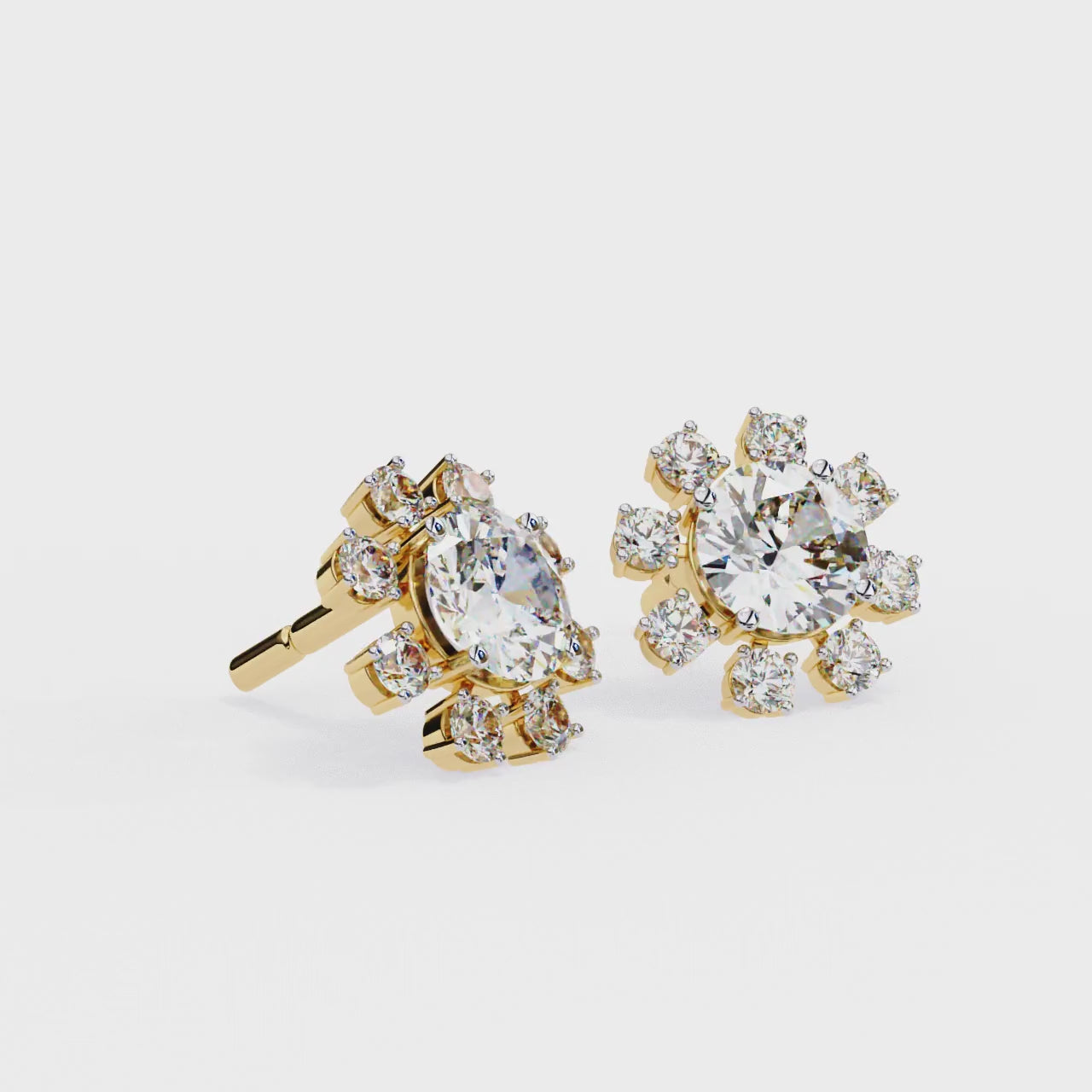 Zinnia  Diamond Earring